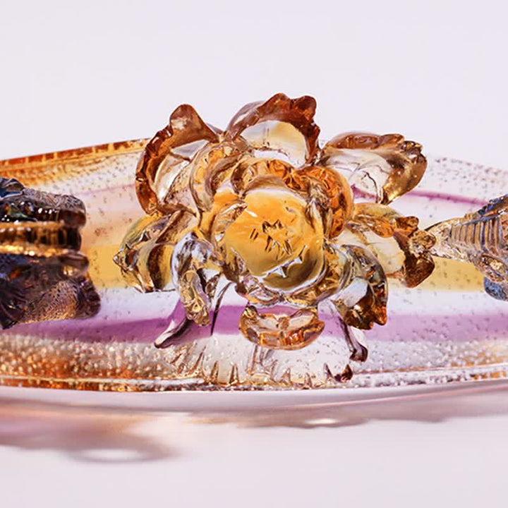 Handmade Liuli Crystal Ruyi Elephant Art Piece Home Decoration With Crystal Base - image 11