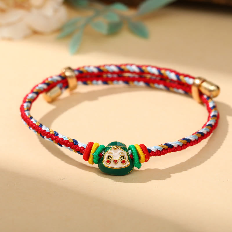 Buddha Stones Colorful Rope Zongzi Pattern Luck Handmade Child Adult Bracelet - Colorful Rope-Single Zongzi(Green)(Wrist Circumference 12-20cm) - image 21