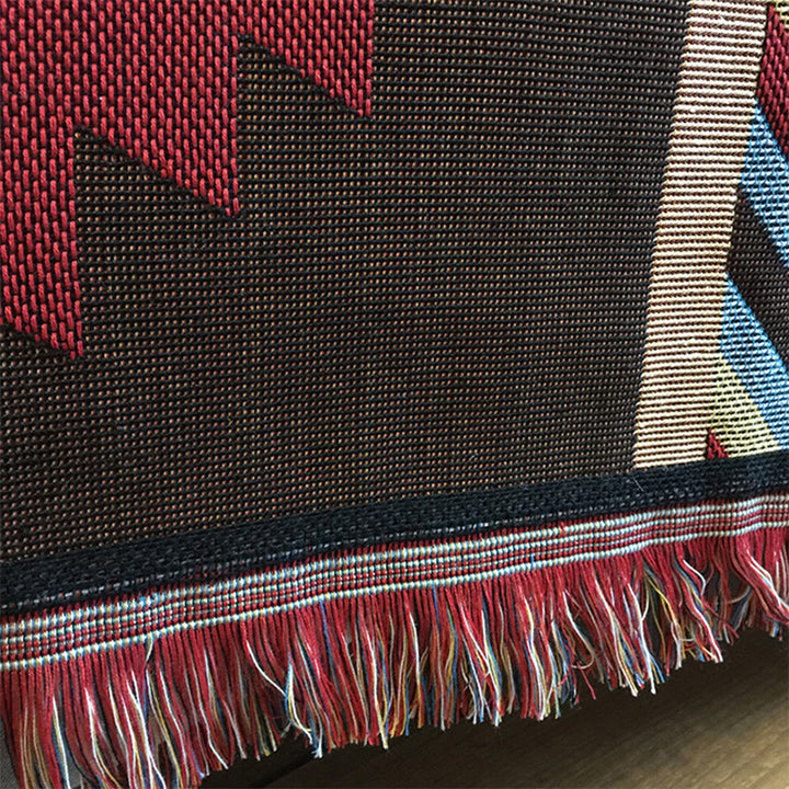 Buddha Stones Tibetan Geometric Hand-Dyed Craftsman Blanket - image 5