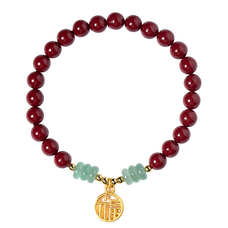 Buddha Stones Cinnabar Green Aventurine Luck Blessing Bracelet - image 10
