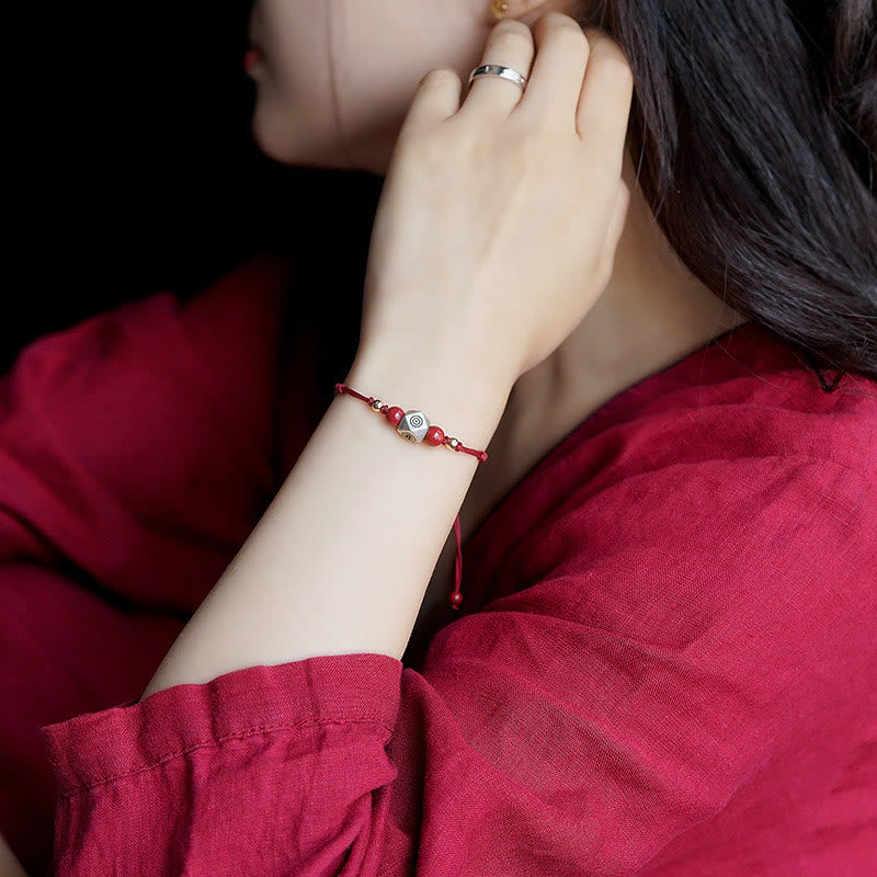 Buddha Stones Handmade 925 Sterling Silver Chinese Zodiac Natal Buddha Cinnabar Calm Braided Bracelet - image 8