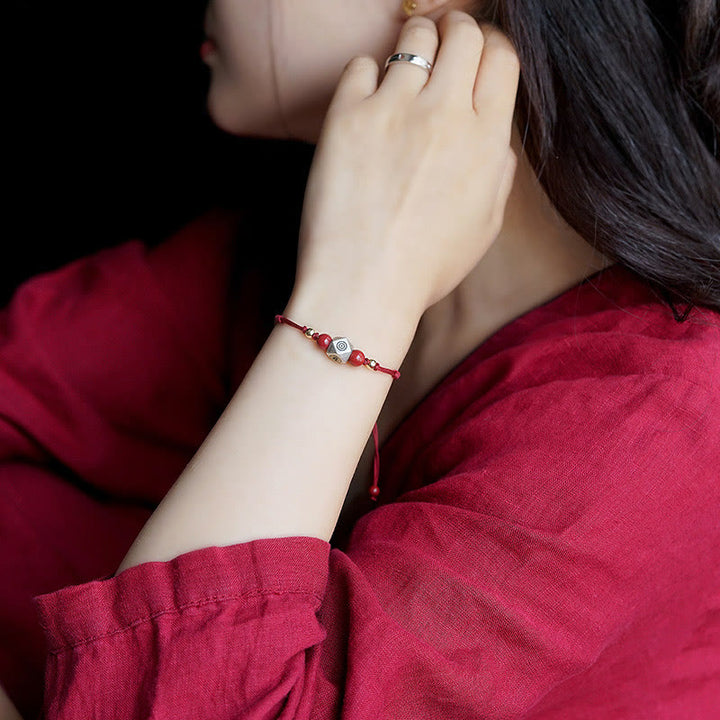 Buddha Stones Handmade 925 Sterling Silver Chinese Zodiac Natal Buddha Cinnabar Calm Braided Bracelet - image 8