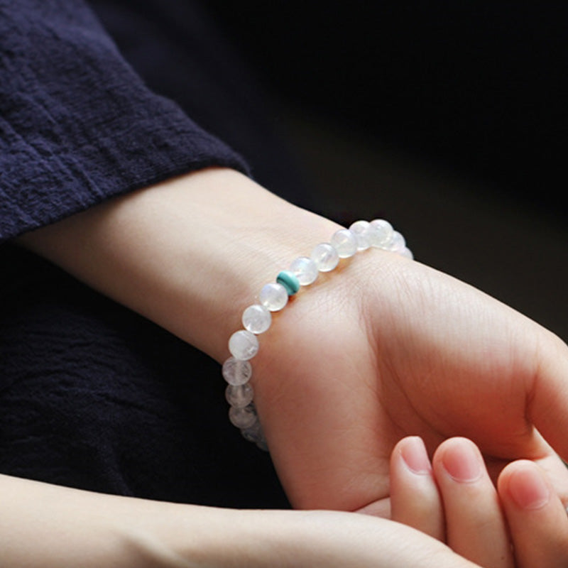 Buddha Stones Moonstone Calm Healing Positive Bracelet - image 3