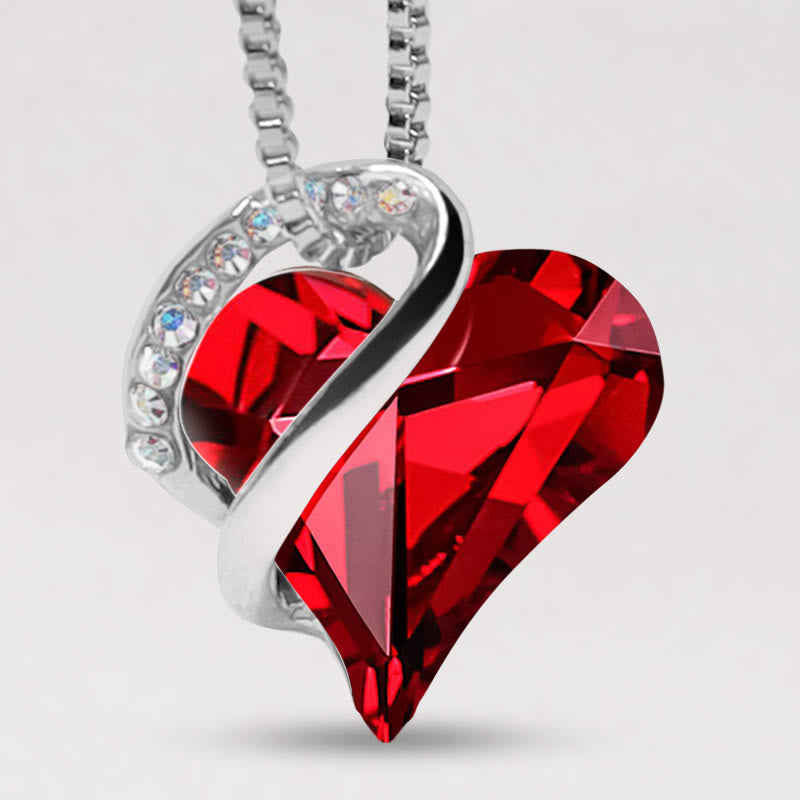 Buddha Stones Love Heart Birthstone Healing Energy Necklace Pendant - 01-January & July-Siam Ruby Red - image 0