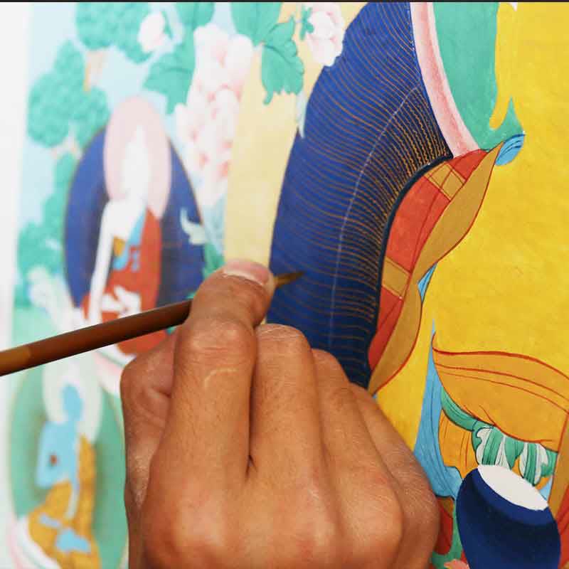 Buddha Stones Tibetan Handmade Thangka Painting Spiritual Blessing Blind Box Random Color Pattern - image 2
