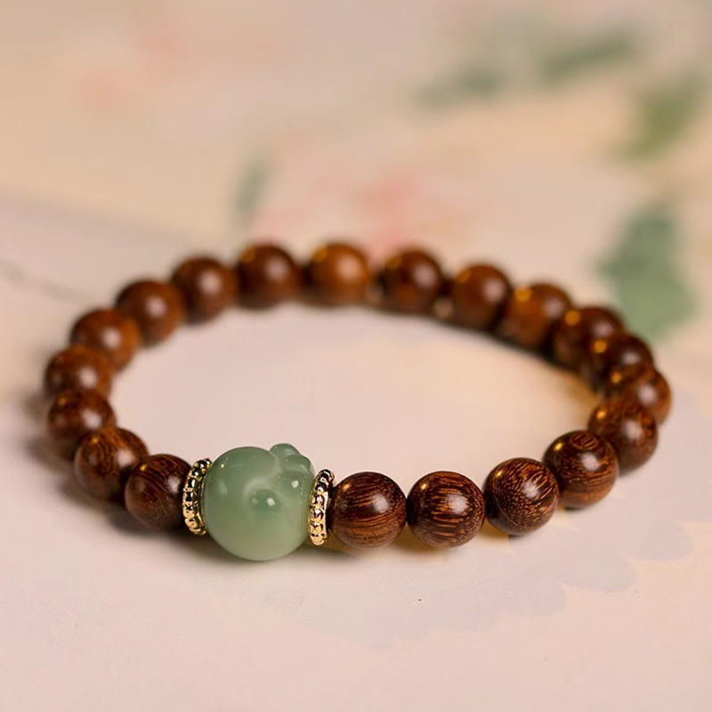 Buddha Stones Sandalwood Lovely Cat Paw Protection Bracelet - image 1