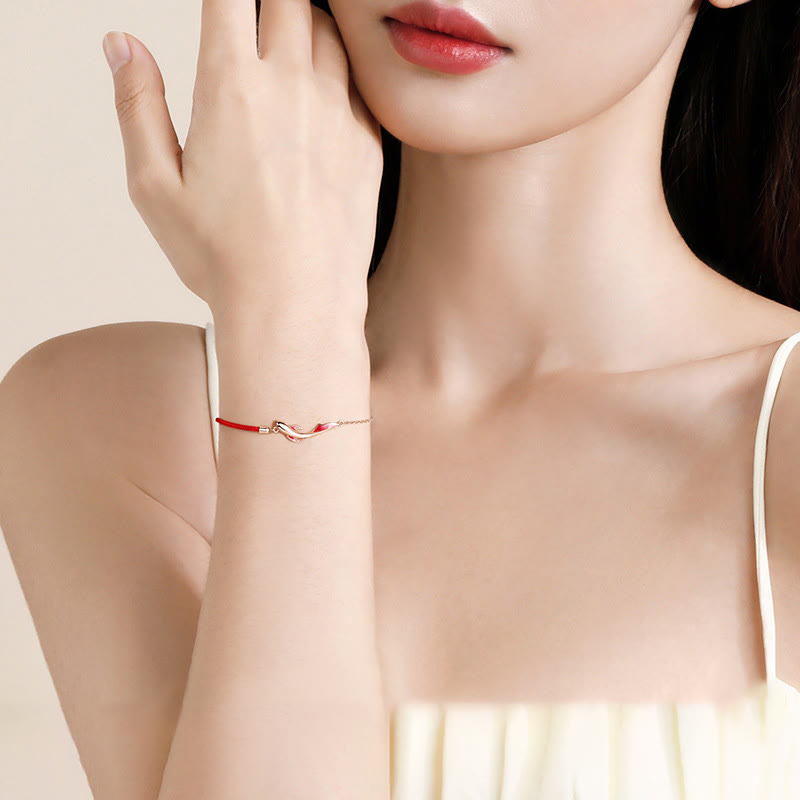Buddha Stones 925 Sterling Silver Luck Koi Fish Lotus Star Braided Red String Bracelet - image 6