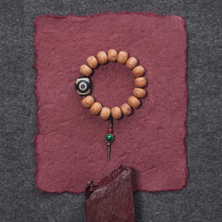 Buddha Stones Tibet Bodhi Seed Dzi Bead Peace Charm Wrist Mala Bracelet - image 6