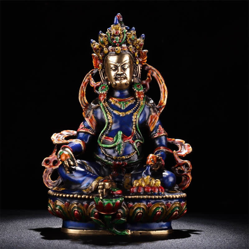 Yellow Jambhala Bodhisattva Figurine Serenity Copper Statue Home Decoration - image 11