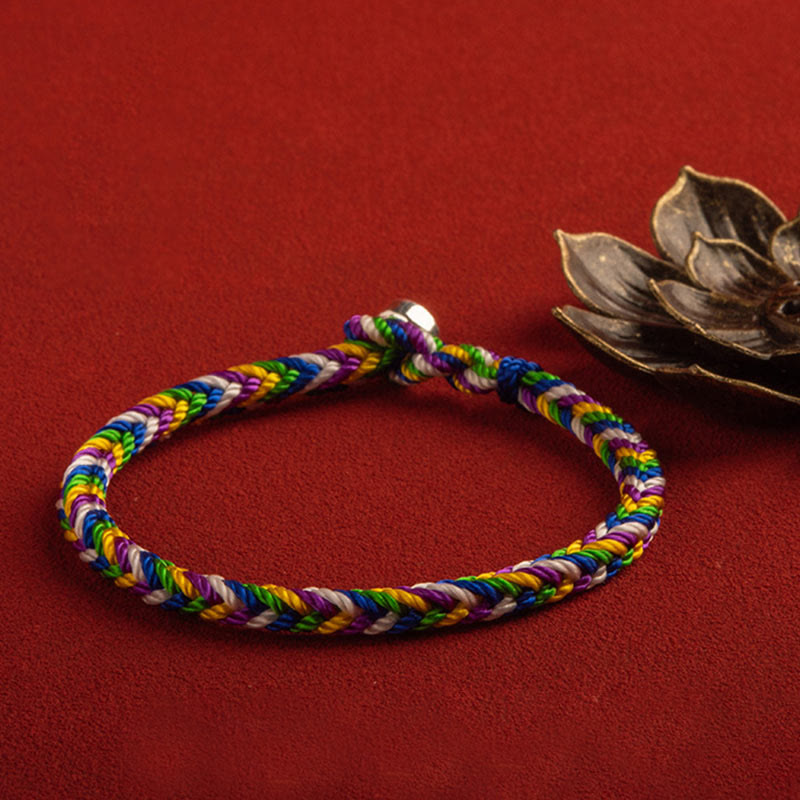Buddha Stones "May everything go your way" Lucky Multicolored Bracelet - 19cm - 925 Silver Buckle - image 7