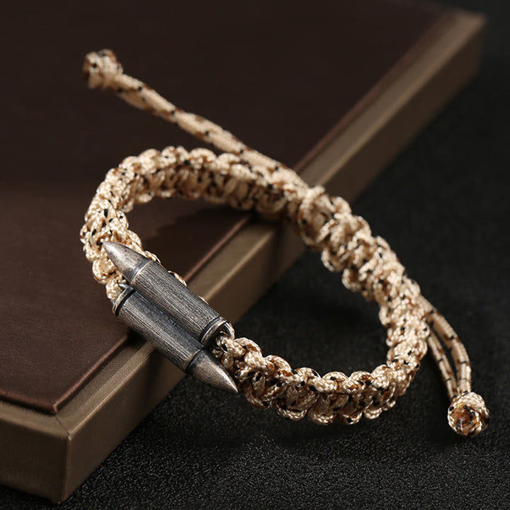 Buddha Stones 925 Sterling Silver Bullet Design Braided Rope Bracelet - Beige(Wrist Circumference 14-21cm) - image 12