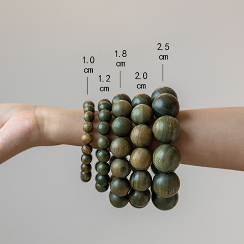 Buddha Stones Tibetan Green Sandalwood Soothing Cure Bracelet - image 22