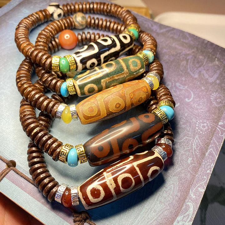 Buddha Stones Tibetan Nine-Eye Dzi Bead Wealth Bracelet - image 7