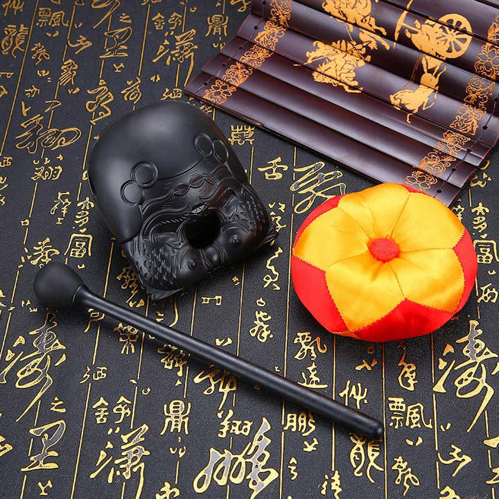 Buddha Stones Koi Fish Pattern Mindfulness Buddhist Temple Mokugyo Wooden Fish Drum - image 7