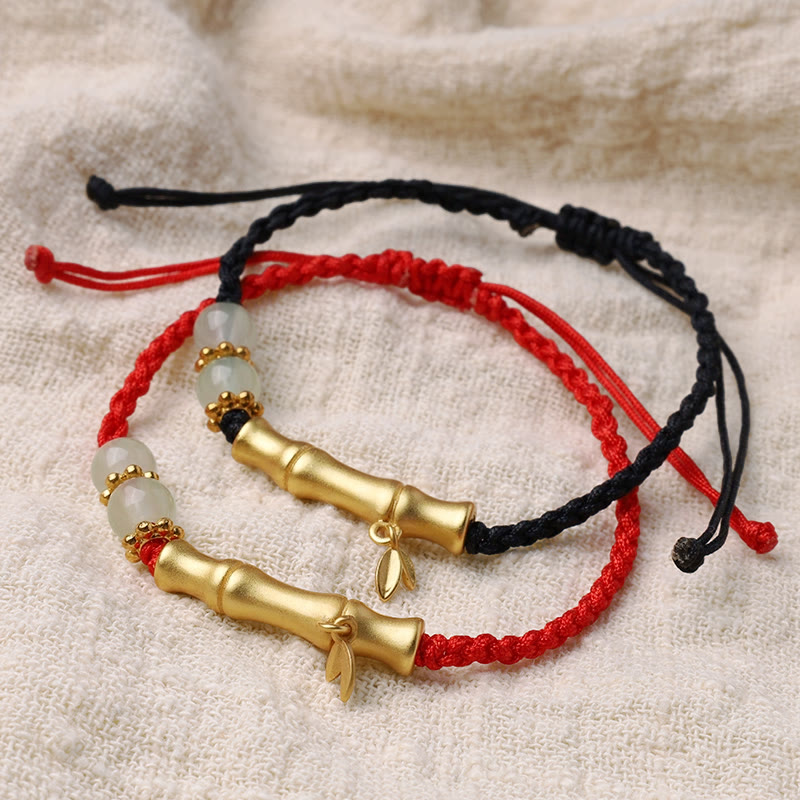 Buddha Stones Bamboo Design Luck Strength Braided Bracelet - image 0