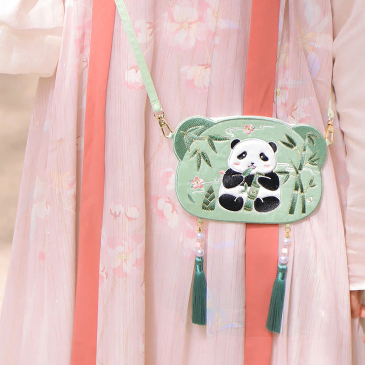 Buddha Stones Embroidery Lucky Panda Cat Shiba Inu Deer Rabbit Fox Flower Cute Animal Hanfu Bag Crossbody Bag Shoulder Bag - image 7
