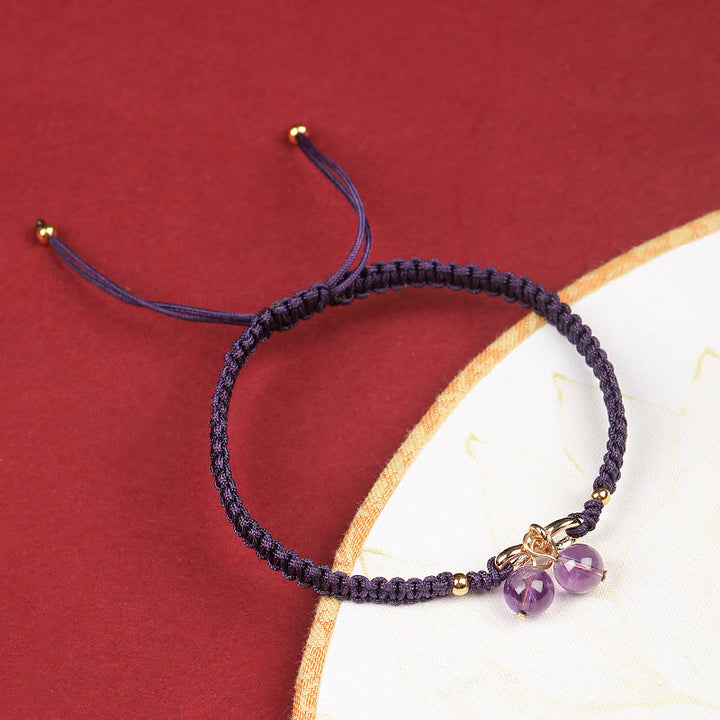 Buddha Stones Natural Strawberry Quartz Amethyst Green Phantom Bead Positive Bracelet - image 21