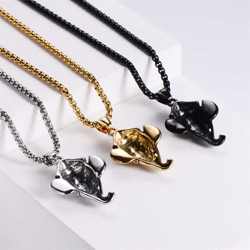 Buddha Stones Ganesh Ganpati Elephant Titanium Steel Protection Pendant Necklace - image 8