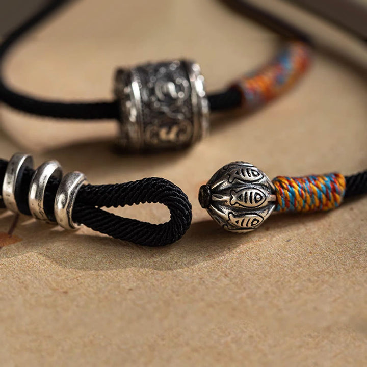 Buddha Stones Tibetan Om Mani Padme Hum Carved Amulet Double Wrap Bracelet - image 8