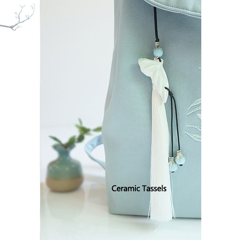 Buddha Stones Handmade Embroidered Large Capacity Canvas Backpack - image 7