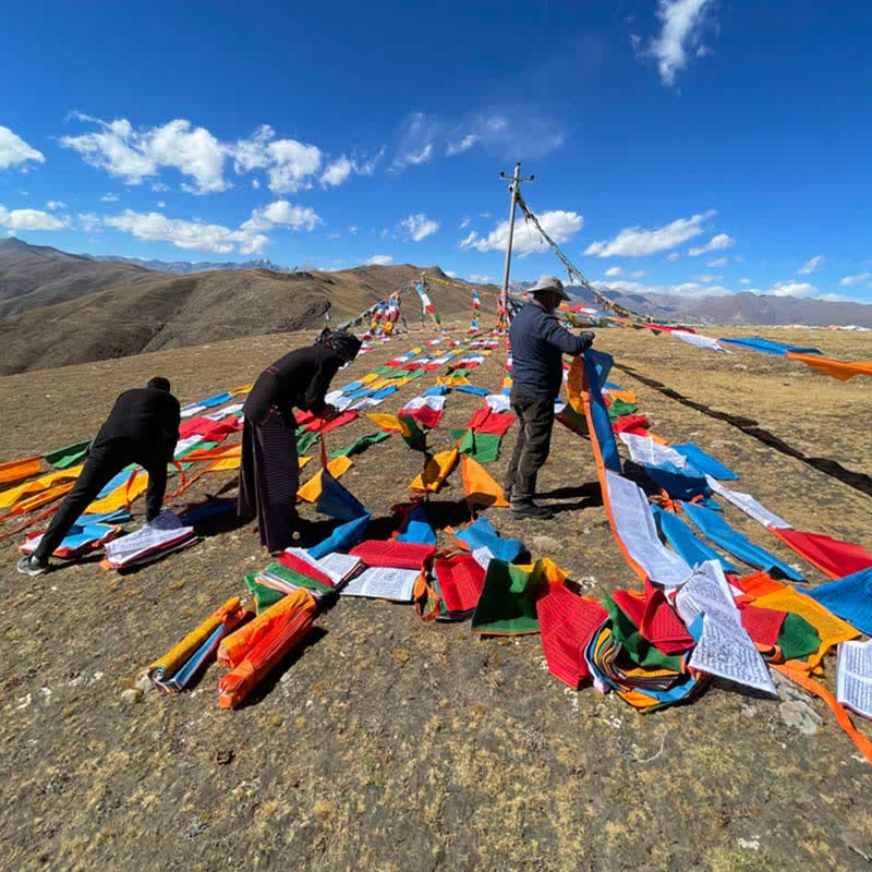 Buddha Stones Tibetan 5 Colors Windhorse Auspicious Outdoor 25 Pcs Prayer Flag - image 27