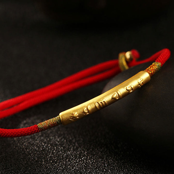 Buddha Stones Tibetan Buddhist Handmade Mani Mantra Lucky Red String Bracelet - image 2