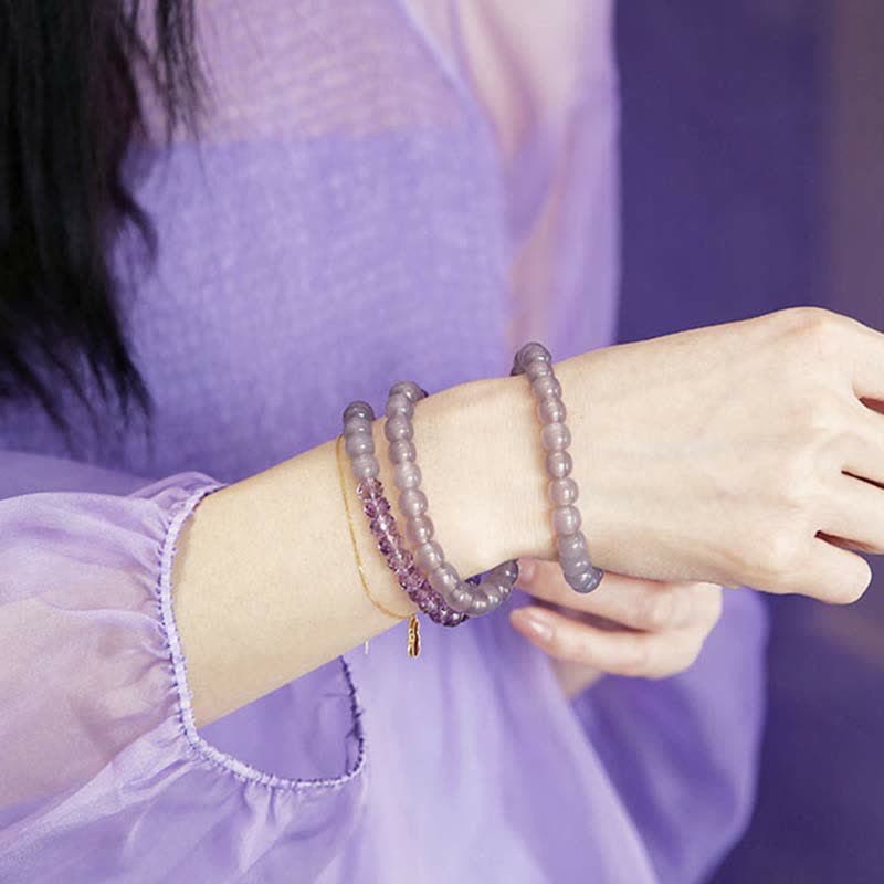 Buddha Stones Natural Amethyst Crystal Meditation Healing Bracelet - image 1