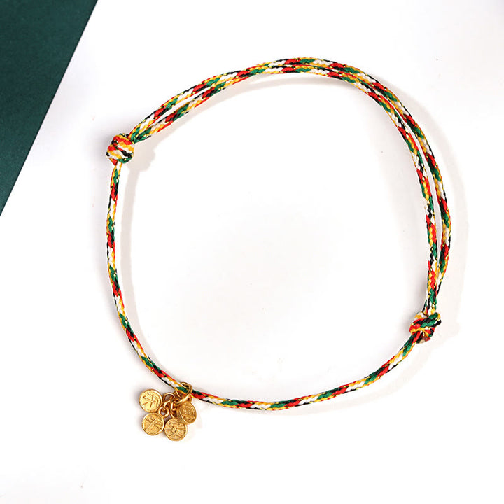 Buddha Stones Auspicious Fu Character Peace And Joy Luck Handmade Multicolored Child Adult Bracelet - Peace And Joy Colorful Rope - Adult(Wrist Circumference 17-22cm) - image 11