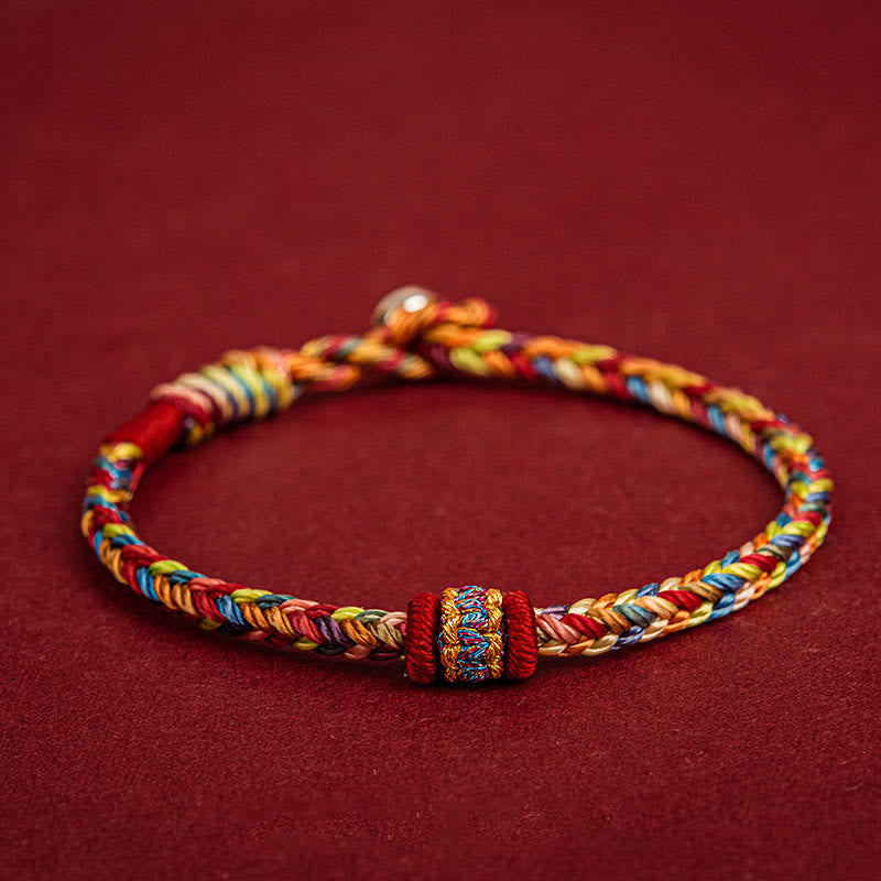 Buddha Stones Handmade Dragon Boat Festival Luck Colorful Rope Child Adult Bracelet - 19cm for Weight Range(90-100 kg) - image 0