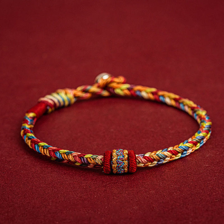 Buddha Stones Handmade Dragon Boat Festival Luck Colorful Rope Child Adult Bracelet - 19cm for Weight Range(90-100 kg) - image 0