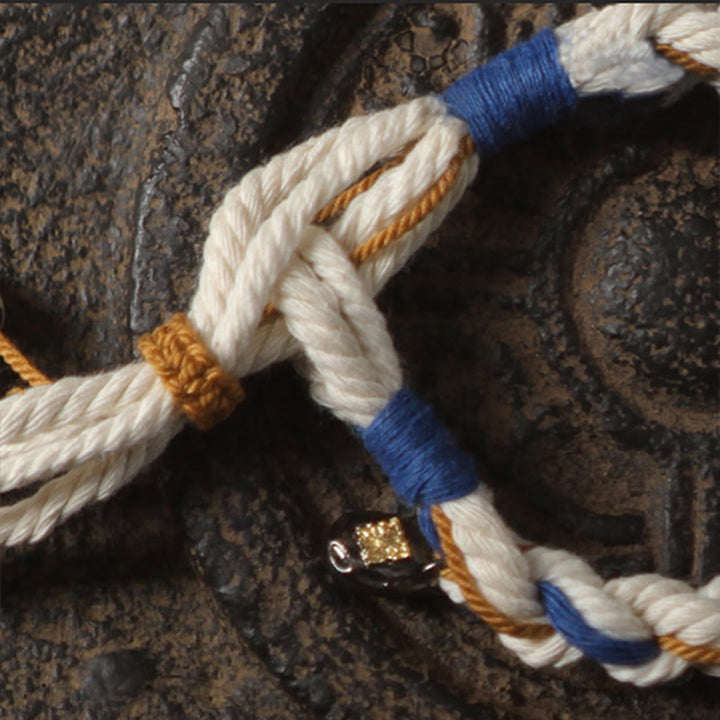 Buddha Stones Tibet Zakiram Goddess of Wealth Thangka Handmade Luck Bracelet - image 9