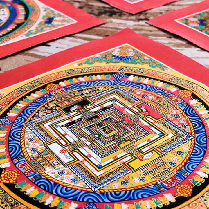 Buddha Stones Tibetan Handmade Thangka Mandala Painting Blind Box Random Color Pattern - image 8