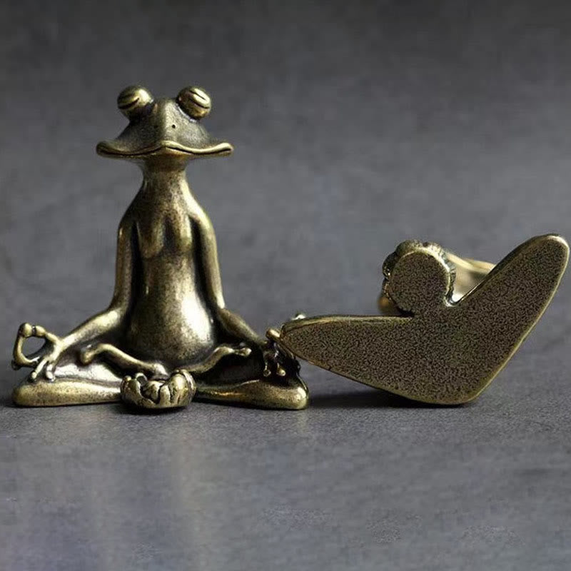 Buddha Stones Mini Small Frog Turtle Koi Fish Snail Crab Copper Wealth Home Decoration - image 7