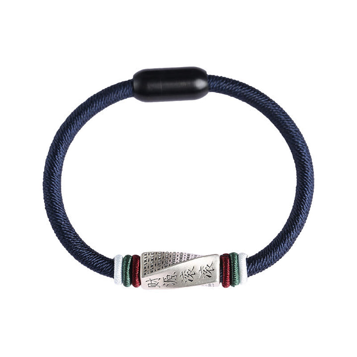 Buddha Stones 999 Sterling Silver Profits Pouring In From All Sides Handmade Blessing String Buckle Bracelet - image 9