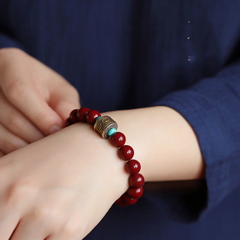 Buddha Stones 925 Sterling Silver Chinese Zodiac Natal Buddha Cinnabar Om Mani Padme Hum Calm Bracelet - image 16