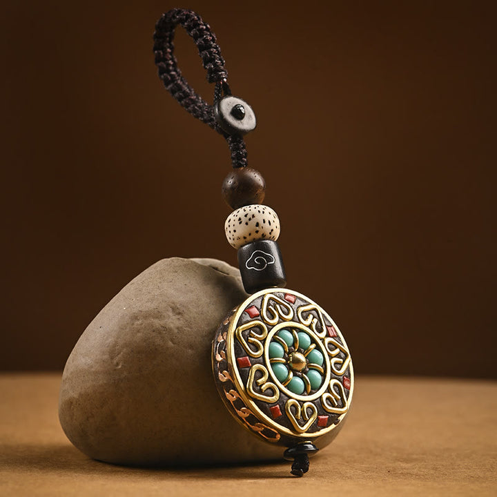 Buddha Stones Tibetan Om Mani Padme Hum Bodhi Seed Peace Key Chain - Auspicious Mandala - image 11