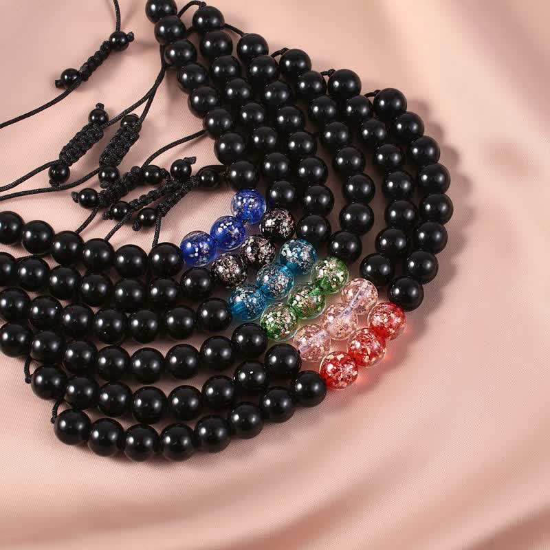 Buddha Stones Black Obsidian Luminous Glowstone Strength Bracelet - image 3