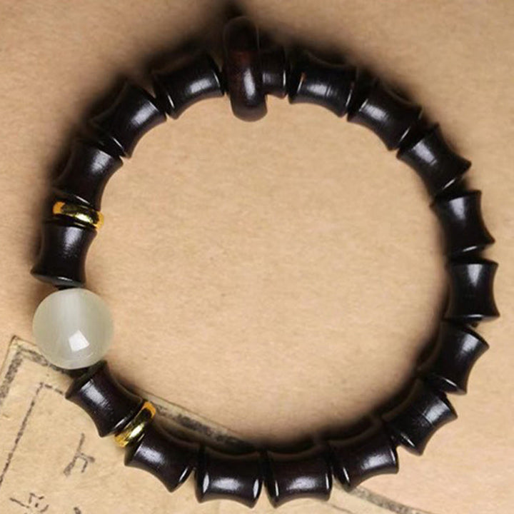 Buddha Stones Ebony Green Sandalwood Black Rosewood Bamboo Peace Bracelet - image 2