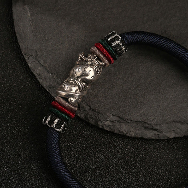 Buddha Stones Handmade 925 Sterling Silver Year Of The Dragon Auspicious Dragon Luck Rope Bracelet - image 4