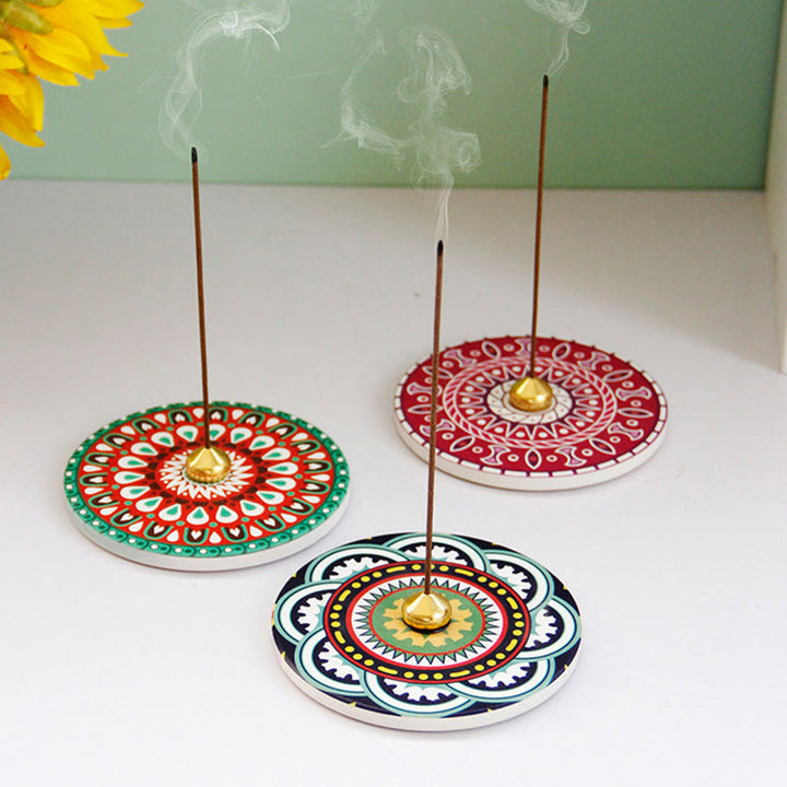 Buddha Stones Colorful Pattern Ceramic Blessing Stick Incense Burner - image 4