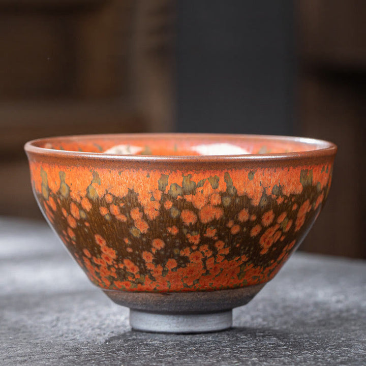 Buddha Stones Blooming Flowers Pattern Chinese Jianzhan Kiln Change Ceramic Teacup Kung Fu Tea Cup Bowl - image 2
