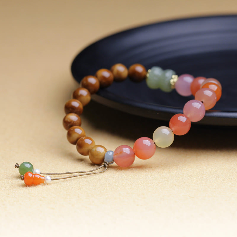 Buddha Stones Kuka Seed Yanyuan Agate Hetian Jade Wealth Protection Bracelet - image 1