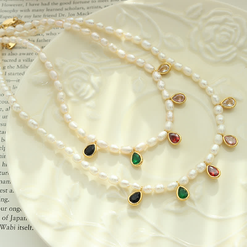 Pearl Crystal Stone Purity Necklace Pendant - Pearl (Happiness ♥ Calm) - image 0