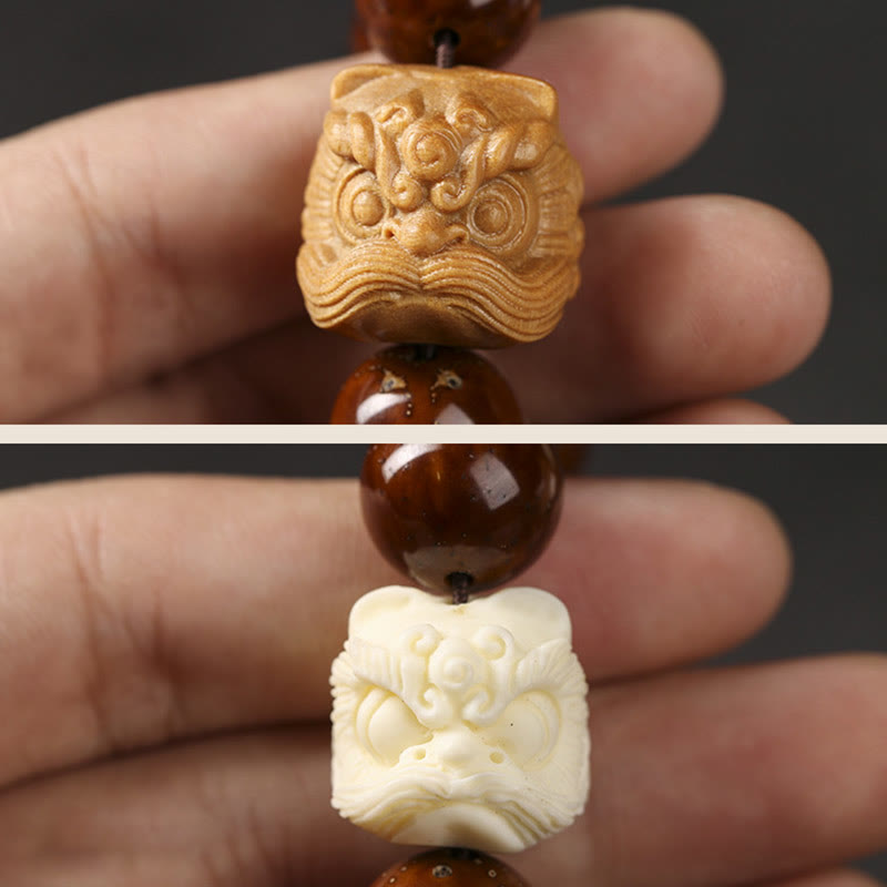 Buddha Stones Purple Bodhi Seed Dancing Lion Wisdom Bracelet - image 15