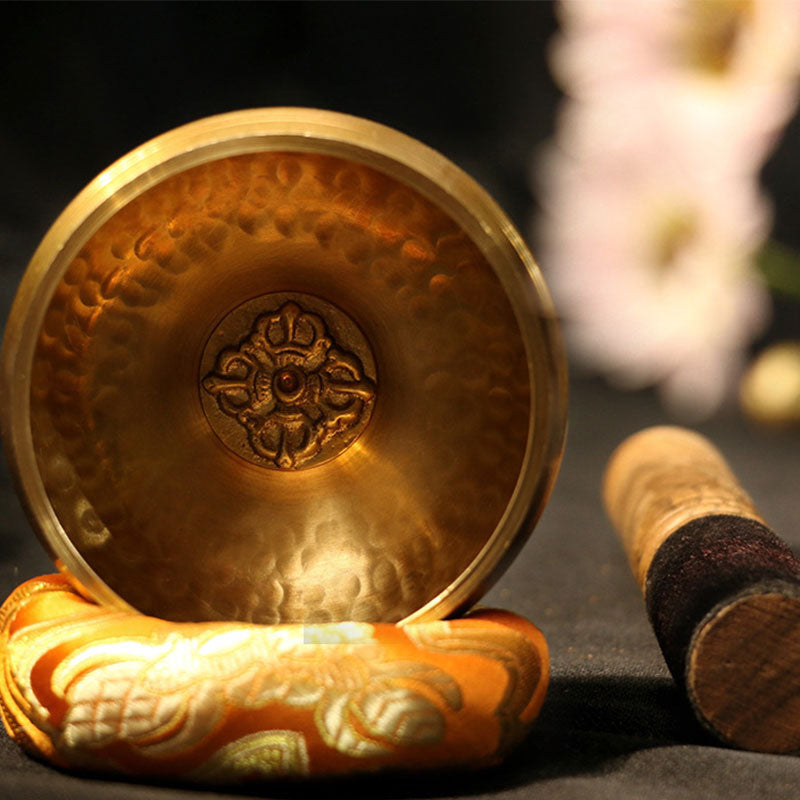 Buddha Stones Tibetan Sound Bowl Handcrafted for Relaxation and Mindfulness Meditation Singing Bowl Set - 3.14IN (8CM) - image 0
