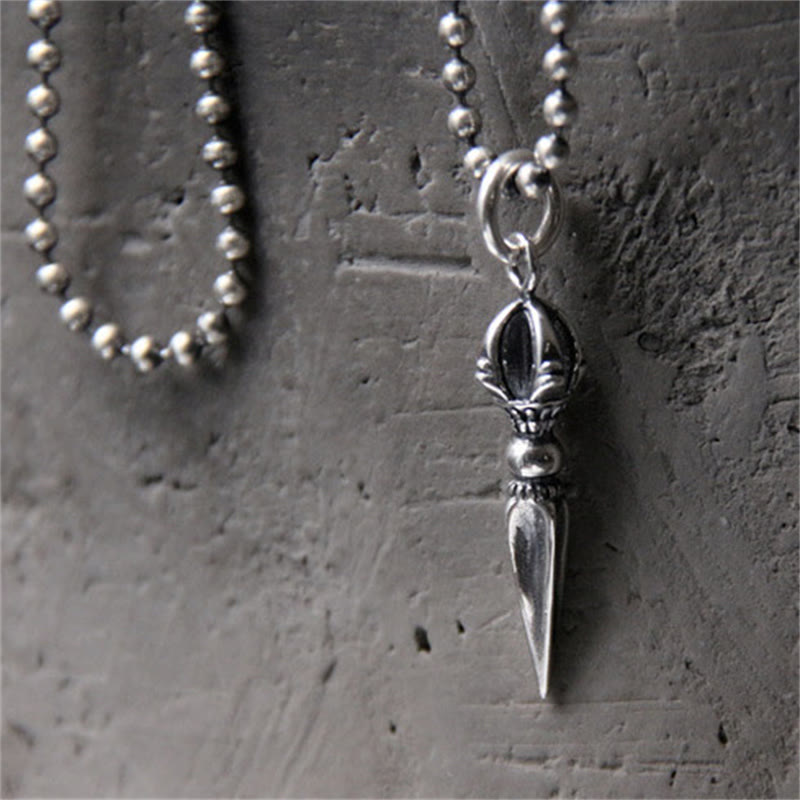 Buddha Stones 925 Sterling Silver Dorje Vajra Spiritual Power Strength Necklace Pendant - image 3