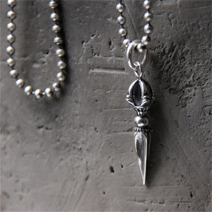 Buddha Stones 925 Sterling Silver Dorje Vajra Spiritual Power Strength Necklace Pendant - image 3