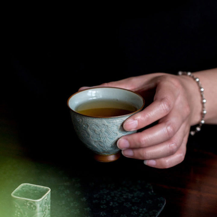 Buddha Stones Lotus Carved Ceramic Teacup Kung Fu Tea Cup - image 4