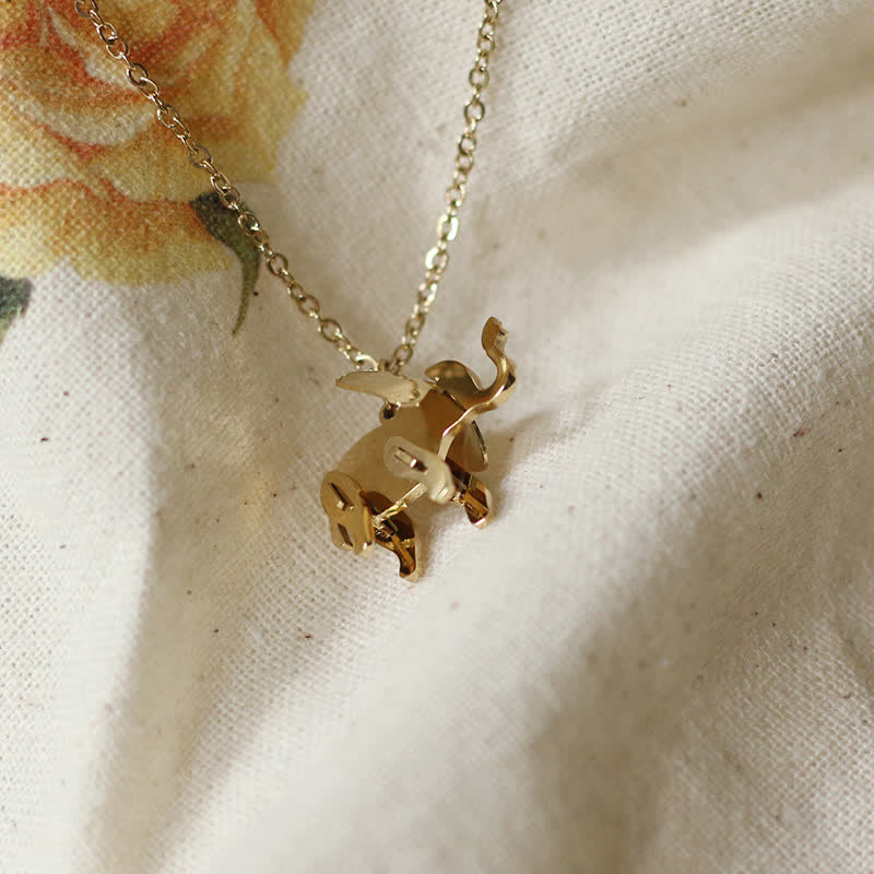 Elephant Titanium Steel Luck Necklace Chain Pendant - image 4