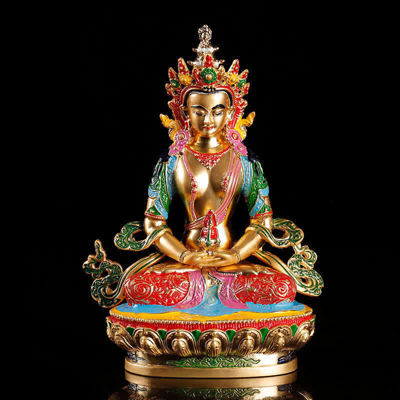 Buddha Stones Longevity Buddha Figurine Serenity Statue Home Decoration - Colorful - image 0